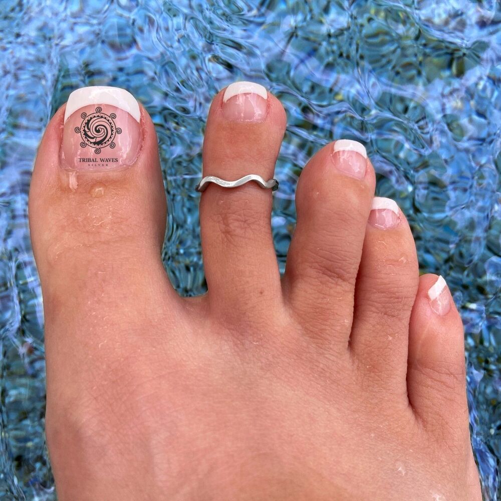 Sterling Silver Toe Ring for Woman Zig Zag Wave Adjustable Midi Pinky USA